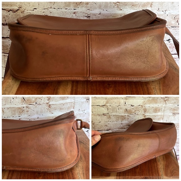 Vintage Coach City Bag 9790 British Tan Leather Purse Crossbody Bag Made in USA - Picture 12 of 13